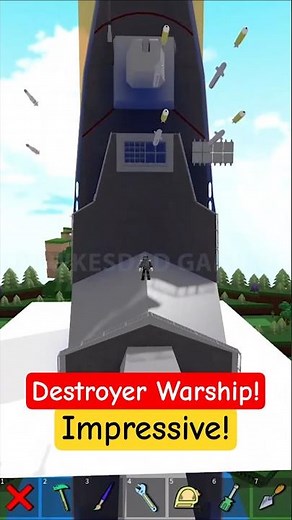 Roblox Build a Boat for Treasure Impressive Destroyer Warship! Realistic! #babft #roblox