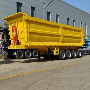 [Hot Item] 3 Axle Tri-Axle Heavy Duty 30-100 Tons U-Type Tipper Dump Semi Trailer Truck End Rear Dumper Semi Trailer