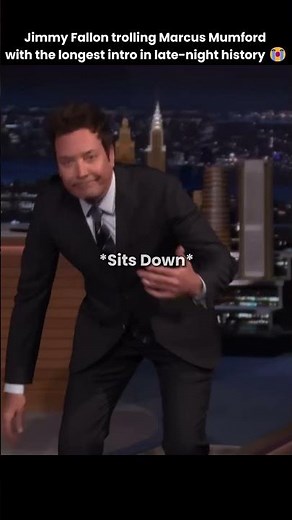 Jimmy Fallon trolling Marcus Mumford with the longest intro in late-night history 😂