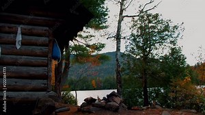 Adirondack Lean To Camping on Copperas Pond in the Fall / Autumn fall foliage
