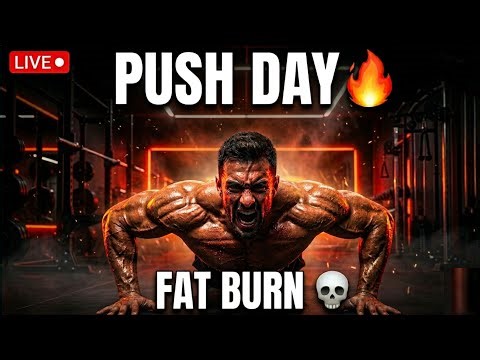 BUILD MUSCLE, BURN FAT 💀🔥 | Push Day Chest Shoulders Triceps + Cardio LIVE 😤