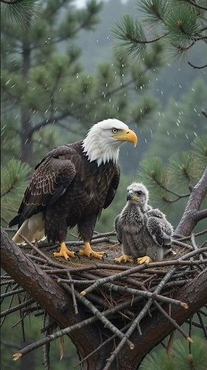Bald Eagle and Its Baby ❤️🦅 | A Beautiful Wildlife Moment