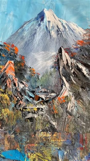 Don’t make a mistake ! Learning a bob Ross style painting! Beautiful art work #painting #bobross