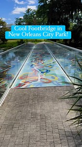 Footbridge in City Park at the NOMA Sculpture Garden. Shows the path of the Mississippi River over the 7,000 yrs closest to New Orleans. Imagery taken from the Fisk Maps. Love it! 😍 ⚜️ #neworleans #nola #neworleansculture #nolalove #onetimeinnola #onlyinneworleans #visitneworleans #neworleanslife #neworleanshistory #louisianaliving | Heather Elizabeth Designs New Orleans Jewelry & Accessories