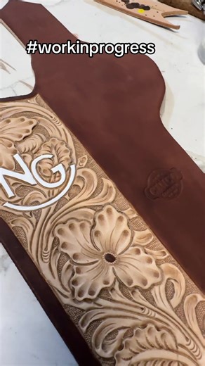 A 22 revolver holster On my workbench this evening with floral tooling. #leather #fyp #956valley #956rgv #holster