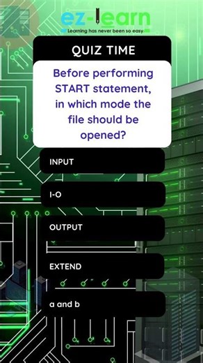 Mainframe Quiz Time: How Should You OPEN Your File? 🔓 #mainframetraining #cobol #ezlearnglobal