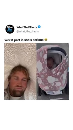 What_The_Facts on Instagram: "In this amusing and relatable video, a father humorously captures the uncanny ability of babies to wake up the exact moment a stroller stops moving or arrives home. The clip features a split-screen: on one side, the dad is snuggled under a blanket, mimicking the baby’s cozy state, while the other side shows the infant soundly asleep in a floral-covered stroller. As they transition from the bumpy sidewalk to the smooth driveway, the sudden lack of motion acts like an