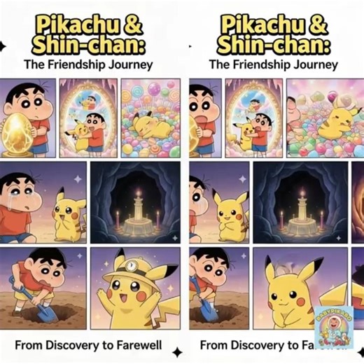 Shin-chan and Pikachu: Friendship Adventure! 🌟⚡ #pokemon