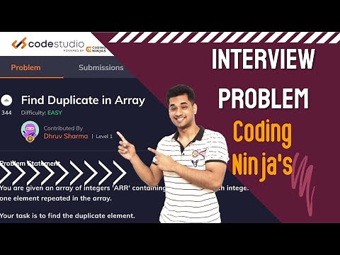 Find Duplicate in an Array | CODING NINJA'S | INTERVIEW PROBLEM | BRIAN THOMAS