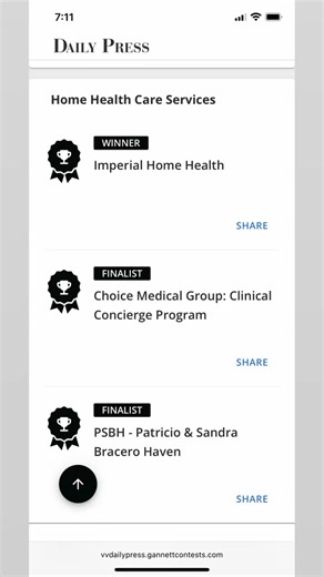 Eleazar Tayag on Instagram: "🏆 TRIFECTA WIN! 🏆 Imperial Home Health • Imperial Hospice & Palliative Care • Imperial Therapy/Outpatient are 2025 Best of the Desert – Community’s Choice Awards Winners! Thank you, High Desert—this is for our patients, families, and amazing team. 💙 #BestOfTheDesert2025 #TrifectaWin #TeamImperial"