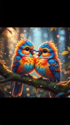 "Two Colorful Love Birds | Magical Romantic Moment in Nature"