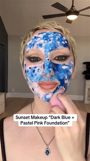 Mixing Dark Blue + Pastel Pink Foundation 🍬