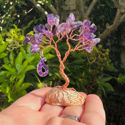 Mermaid Tree of Life Trinket // Wire Statuette // Beach Decor // Amethyst - Etsy