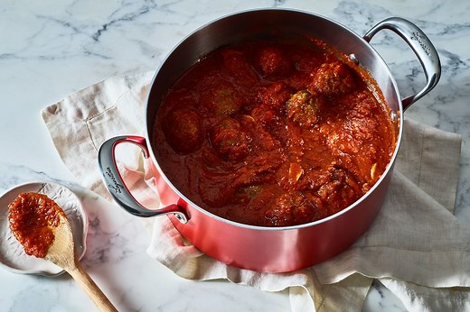 Grandma's Sicilian Meatballs in a Spicy Tomato Sauce