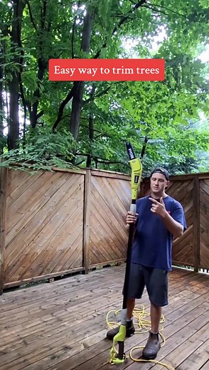 Effortless Tree Trimming with a Motorized Pole Saw | Reach 15' from the Ground Easily