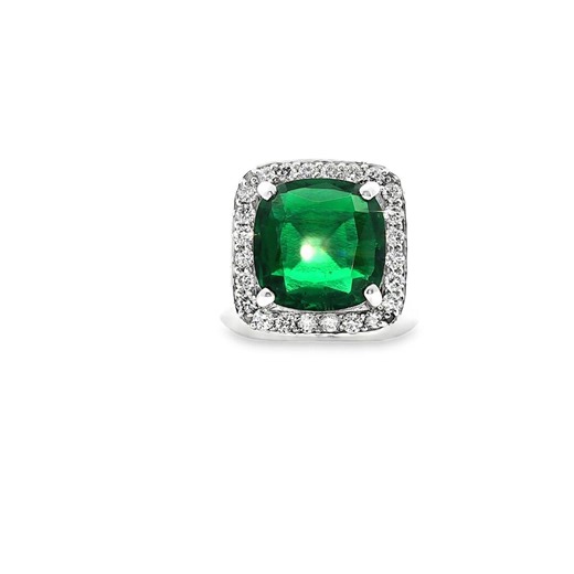 14K Gold Asscher Emerald Ring – Lab Created 8.6ct Green Stone, Diamond Accents - Etsy