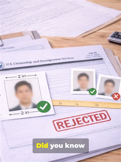 Did you know passport photo mistakes can slow down your USCIS application? Many USCIS forms have strict photo size and background requirements. Submitting the wrong photo can lead to rejection or a request to re-submit causing unnecessary delays. Always double-check photo requirements before filing. Follow for daily USCIS tips to help you avoid common mistakes. #USCISTips #ImmigrationTips #USCISForms #PassportPhoto #ImmigrationProcess #GreenCardJourney #VisaApplication #FormPreparation #DidYouKn