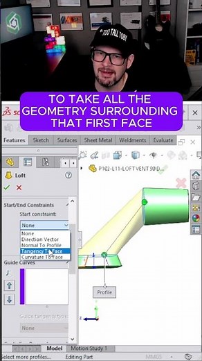 Advanced LOFT commands in SolidWorks #shortcuts #tangent #tips #tricks #curvature