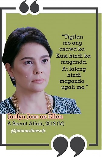 “Tigilan mo ang asawa ko.” - Jaclyn Jose as Ellen🎬 A Secret Affair, 2012 | #Movie | #FamousLines