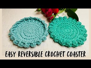 Easy Crochet Coaster Tutorial, Intermediate Beginner Friendly ❤️ Round Modern DIY Coaster