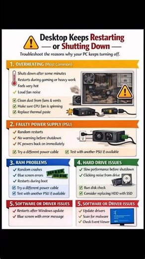 Desktop Keeps Restarting - or Shutting DownTroubleshoot the reasons why your PC keeps turning off.