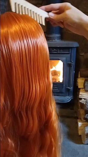 Cozy Cottage ASMR | Brushing Wavy Ginger Hair by the Fire 🔥✨ So Tingly & Relaxing!