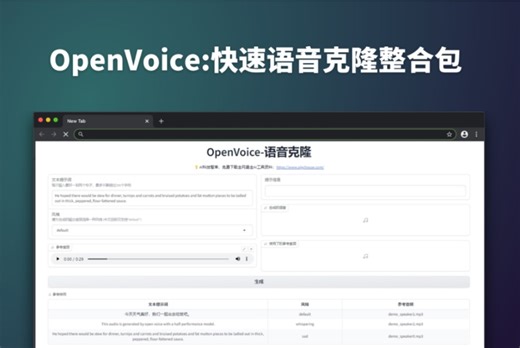 OpenVoice:快速语音克隆工具，声音克隆，声音复制，一键运行