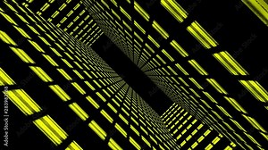 Data center room, rack 3D rendering. Network, database, supercomputer connection, networking animation with rotating camera futuristic, alpha channel end of tunnel.