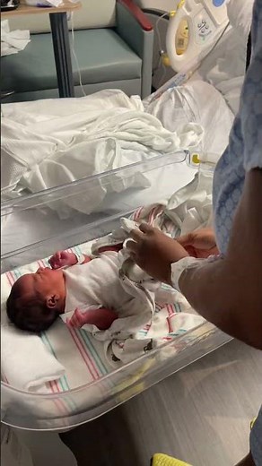 Newborn baby boy's first outfit before checking out of the hospital #newbornbaby