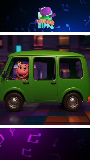 🚌 Wheels On The Green Bus Go Round & Round 💚 Kids Song #shorts #kidssongs #nurseryrhymes