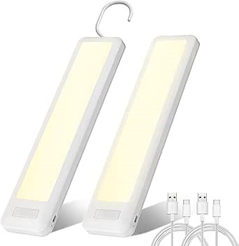 Dawnrise Under Cabinet Lights, 7.8 inch Motion Sensor Closet Light Indoor with Hook, Rechargeable Portable Lighting for Cabinet, Wardrobe, Closet, Bedroom, Storage Room, Utility Room (3000K)