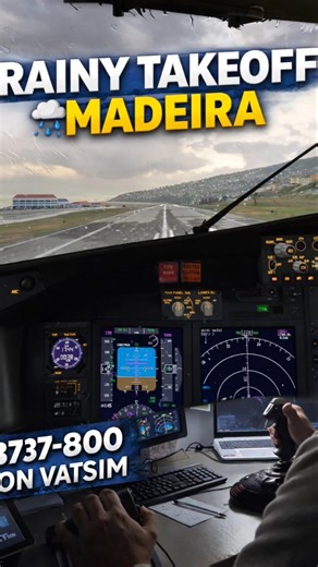 RAINY TAKEOFF – MADEIRA 🌧️ | #xplane12 #vatsim #madeira