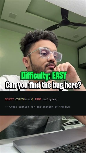 Can you find bug here? #sql #bug #backend #engineering