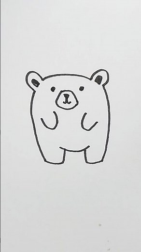 How to Draw a Cute in 15 Seconds! 🐻 #shorts #drawing #cute #animals #bear #kawaii