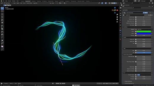 光线轨迹效果的Blender插件 Light Trails Generator