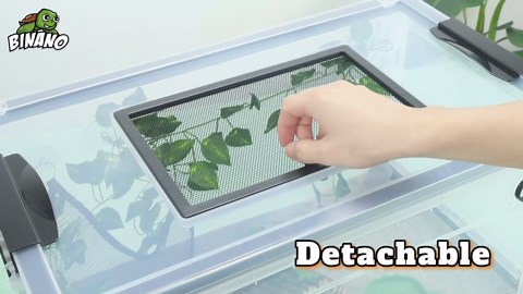 Reptile Terrarium Kit - Snake Terrarium & Bearded Dragon Tank with Clear Views Foldable Hermit Crab Cage, Lizard Tank & Crested Gecko Habitat Heat-Safe Iron Mesh Large