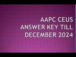 AAPC CEUs Answer Key till DECEMBER 2024