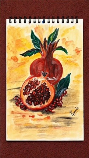 Beautiful Handmade Pomegranate Painting 🍎🎨 | Acrylic Painting Process #Shorts