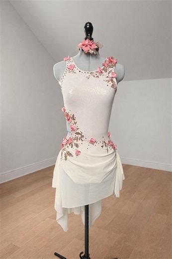 Blush Blossom Lyrical Dance Costume – Cream Floral Solo Performance Wear (adult Small) - Etsy