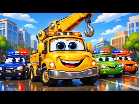 Street Rescue Mission Begins 🚑🔥 | Heavy-Duty Vehicles Respond Fast | Funny Vehicles Cartoon