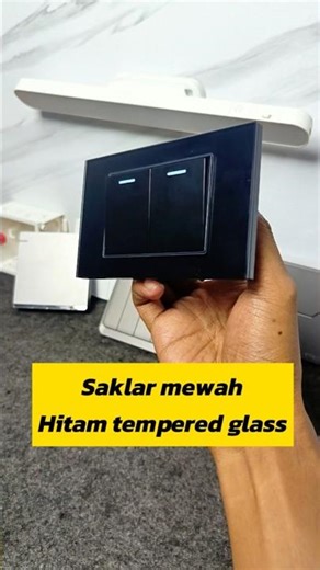 118mm black tempered glass inbow light switch #luxurylightswitch #lightswitch #wallswitch