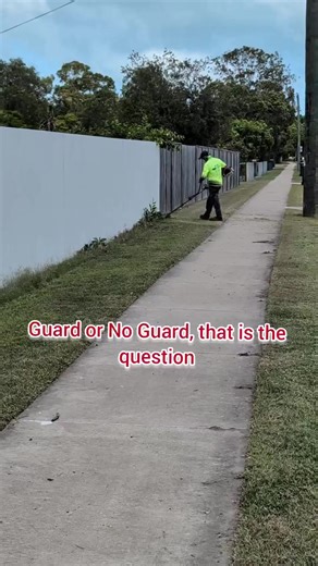 Guard on the line trimmer or no guard what do you run