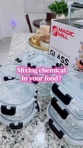 Get rid of the BPA filled chemical plastic and grab some of these glass storage containers with BPA free lids no weird smells or chemical leeching. #BPAFree #KitchenStorage #FoodStorage #MealPreppingEssentials#tiktokshopcreatorpicks @Magic Mill