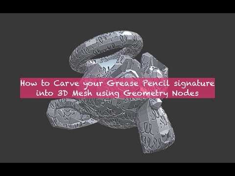 BSLIVE Carving Grease Pencil Scatter Into 3D Mesh Surface