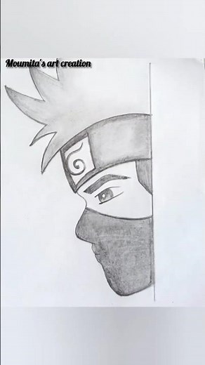 Easy Anime Drawing || How to Draw Kakashi step-by-step || Easy Drawing Tutorial for Beginners #short