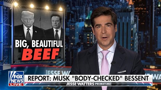 137K views · 3.5K reactions | Did Elon Musk “body-check” Scott Bessent at the White House? The Big Beautiful Beef got awfully hot last week — sometimes guys have to blow off a little steam. Now Elon’s backtracking. Can they patch things up? Maybe. Trump doesn’t believe in permanent enemies… except Rosie O’Donnell. | Jesse Watters | Facebook
