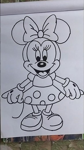 How To Draw Minnie Mouse Easy Step By Step #shorts #art #trending #viral #drawing #minniemouse#short