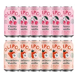 OLIPOP - Pink Pops Variety Pack, Healthy Soda Variety Pack, Prebiotic Soft Drink, Supports Digestive Health, High Fiber, Low Calorie, Low Sugar (12 oz, 12-Pack)