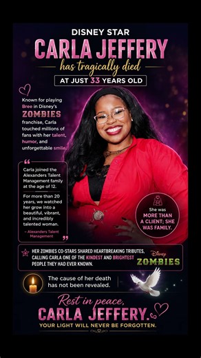 Disney Star Carla Jeffery Dies at 33 💔 | ZOMBIES Star Remembered