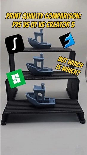 ‪@Snapmaker‬ U1 vs ‪@flashforge3d‬ Creator 5 vs ‪@BambuLab‬ P1S print quality comparison